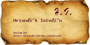 Hrivnák István névjegykártya